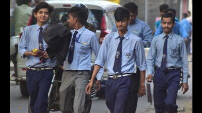 Students leaving an examination centre after the exam. (HT File Photo)