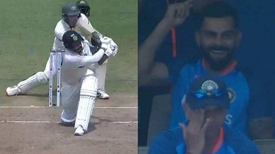 Kohli was all smiles as Umesh hit his second six of the day. Kohli was all smiles as Umesh hit his second six of the day.