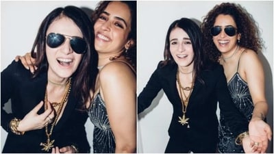 Radhika Madan and Sanya Malhotra posed for a disco-themed photoshoot like this... (Instagram/@radhikamadan) Radhika Madan and Sanya Malhotra posed for a disco-themed photoshoot like this... (Instagram/@radhikamadan)