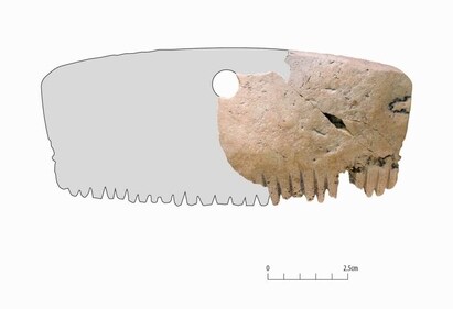 Reconstruction of the 'Bar Hill comb'. (MOLA) Reconstruction of the 'Bar Hill comb'. (MOLA)