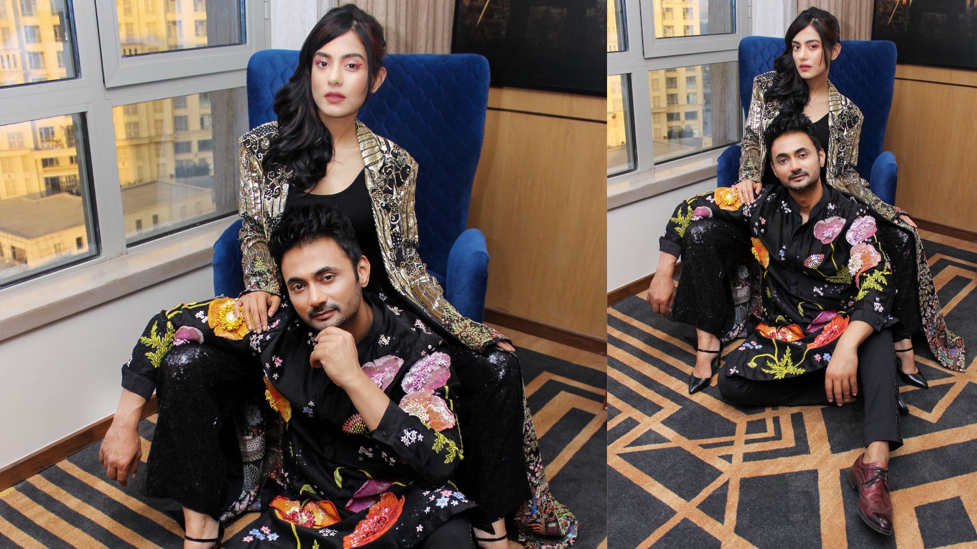Anmol saw Amrita in a film and he “was swept off by her old-fashioned innocence.” (Styling: Shara Ashraf Prayag; Photo: Mayur Chhabria; Outfits: Rahul Mishra) Anmol saw Amrita in a film and he “was swept off by her old-fashioned innocence.” (Styling: Shara Ashraf Prayag; Photo: Mayur Chhabria; Outfits: Rahul Mishra)
