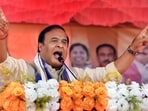 Dharmanagar: Assam Chief Minister Himanta Biswa Sarma addresses Bharatiya Janata Party (BJP) supporters during a Vijay Sankalpa Janasabha rally ahead of the Assembly elections, in Dharmanagar, North Tripura district, Tuesday, Feb 7, 2023. (PTI Photo) (PTI02_07_2023_000297B) Dharmanagar: Assam Chief Minister Himanta Biswa Sarma addresses Bharatiya Janata Party (BJP) supporters during a Vijay Sankalpa Janasabha rally ahead of the Assembly elections, in Dharmanagar, North Tripura district, Tuesday, Feb 7, 2023. (PTI Photo) (PTI02_07_2023_000297B)