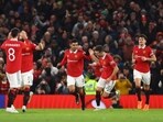 Soccer Football - FA Cup - Fifth Round - Manchester United v West Ham United - Old Trafford, Manchester, Britain - March 1, 2023 Manchester United's Casemiro celebrates scoring their first goal before it is disallowed after a VAR review REUTERS/Carl Recine