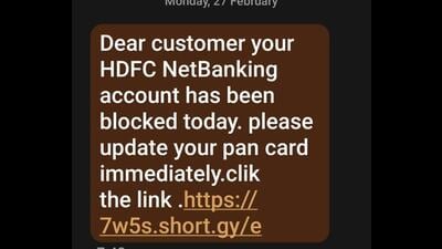 After electricity bills, cybercriminals now use banking messages to con citizens After electricity bills, cybercriminals now use banking messages to con citizens
