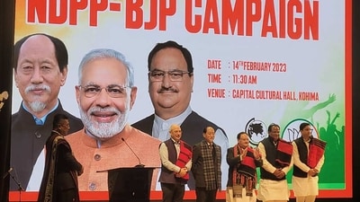 The ruling NDPP-BJP alliance won 37 seats in the 60-member Nagaland Assembly election. (JP Nadda twitter) The ruling NDPP-BJP alliance won 37 seats in the 60-member Nagaland Assembly election. (JP Nadda twitter)
