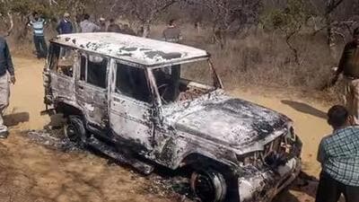 Charred bodies of Junaid (35) and Nasir (27) , were found inside a vehicle in Haryana’s Bhiwani district on February 16 (PTI Photo) Charred bodies of Junaid (35) and Nasir (27) , were found inside a vehicle in Haryana’s Bhiwani district on February 16 (PTI Photo)