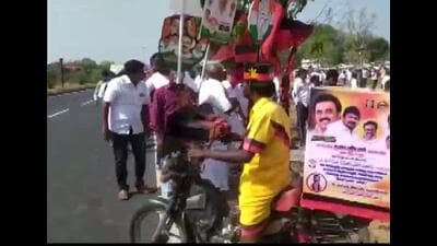 Elangovan credited his lead to chief minister M K Stalin’s work. (ANI) Elangovan credited his lead to chief minister M K Stalin’s work. (ANI)