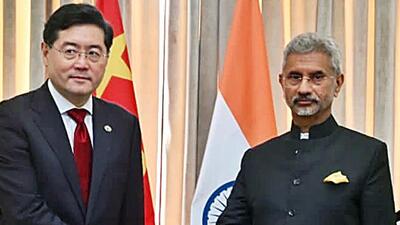 External affairs minister SJaishankar, right, met his Chinese counterpart Qin Gang on the sidelines of a gathering of foreign ministers from the Group of 20 industrialized and developing nations (S Jaishankar Twitter) External affairs minister SJaishankar, right, met his Chinese counterpart Qin Gang on the sidelines of a gathering of foreign ministers from the Group of 20 industrialized and developing nations (S Jaishankar Twitter)