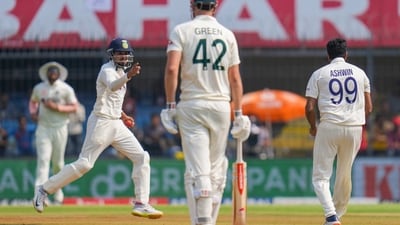 Ashwin provided the breakthrough, taking the wicket of Handscomb thanks to a sharp catch by Shreyas Iyer (PTI) Ashwin provided the breakthrough, taking the wicket of Handscomb thanks to a sharp catch by Shreyas Iyer (PTI)