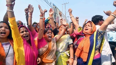 According to exit poll projections, the BJP, which created history in 2018 by wresting the state from the Left, was ahead of its rivals. (PTI) According to exit poll projections, the BJP, which created history in 2018 by wresting the state from the Left, was ahead of its rivals. (PTI)