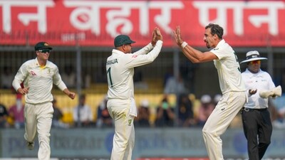 The stand between Iyer and Pujara was broken when the former fell to Mitchell Starc thanks to a sensational catch by Usman Khawaja. (PTI) The stand between Iyer and Pujara was broken when the former fell to Mitchell Starc thanks to a sensational catch by Usman Khawaja. (PTI)