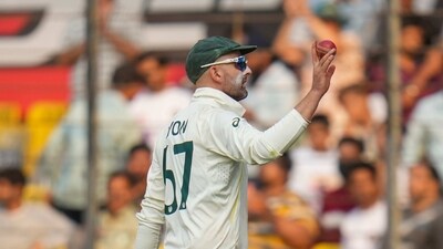 Spin continued to be king at the Holkar Stadium in the third Test between India and Australia as Nathan Lyon took eight wickets to dismiss India for a score of 163 in their second innings. Australia have now been set a target of 75 to win the match. (PTI) Spin continued to be king at the Holkar Stadium in the third Test between India and Australia as Nathan Lyon took eight wickets to dismiss India for a score of 163 in their second innings. Australia have now been set a target of 75 to win the match. (PTI)