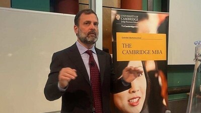 Rahul Gandhi delivered a speech at Cambridge University on Wednesday. (HT_PRINT) Rahul Gandhi delivered a speech at Cambridge University on Wednesday. (HT_PRINT)