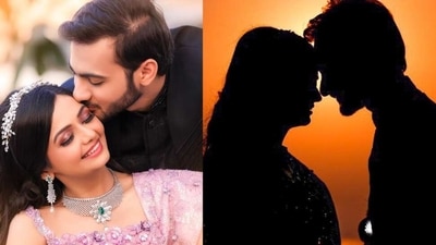 Swini Khara got a kiss from fiance Urvish Desai in unseen pics from engagement ceremony. Swini Khara got a kiss from fiance Urvish Desai in unseen pics from engagement ceremony.
