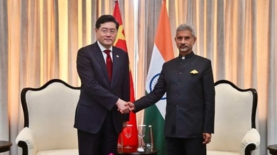 External affairs minister S Jaishankar with his Chinese counterpart Qin Gang during bilateral talks along the sidelines of G20 meet in New Delhi. (Twitter/S Jaishankar) External affairs minister S Jaishankar with his Chinese counterpart Qin Gang during bilateral talks along the sidelines of G20 meet in New Delhi. (Twitter/S Jaishankar)