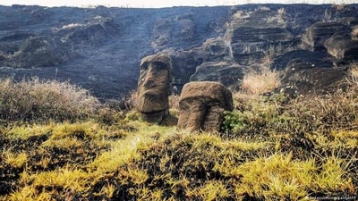 Researchers believe there could be more statues and archaeological finds nearby. (Rapanui Municipality/AFP) Researchers believe there could be more statues and archaeological finds nearby. (Rapanui Municipality/AFP)
