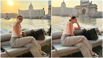 Pooja Hegde's easy breezy ensemble on her day out to admire Mumbai (Instagram/@hegdepooja) Pooja Hegde's easy breezy ensemble on her day out to admire Mumbai (Instagram/@hegdepooja)