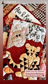 Alia Bhatt gave a glimpse of a customised quilt of her daughter Raha via Instagram Stories. Alia Bhatt gave a glimpse of a customised quilt of her daughter Raha via Instagram Stories.