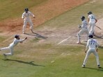 India's Virat Kohli, left, dives to stop a ball during the third day of third cricket test match between India and Australia in Indore, India, Friday, March 3, 2023. (AP Photo/Surjeet Yadav) India's Virat Kohli, left, dives to stop a ball during the third day of third cricket test match between India and Australia in Indore, India, Friday, March 3, 2023. (AP Photo/Surjeet Yadav)