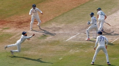 India's Virat Kohli, left, dives to stop a ball during the third day of third cricket test match between India and Australia in Indore, India, Friday, March 3, 2023. (AP Photo/Surjeet Yadav) (AP) India's Virat Kohli, left, dives to stop a ball during the third day of third cricket test match between India and Australia in Indore, India, Friday, March 3, 2023. (AP Photo/Surjeet Yadav) (AP)