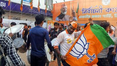 BJP supporters celebrate Tripura victory. (ANI)