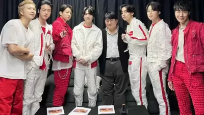 BTS members RM, Jin, Jungkook, Suga, V, Jimin, and J-Hope with Bang Si-hyuk. BTS members RM, Jin, Jungkook, Suga, V, Jimin, and J-Hope with Bang Si-hyuk.