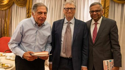 Bill Gates meet Ratan Tata and N Chandrasekaran. (Twitter/@Gates Foundation India) Bill Gates meet Ratan Tata and N Chandrasekaran. (Twitter/@Gates Foundation India)