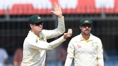Australia's captain Steve Smith (L) and teammates unsuccessfully appeal for the dismissal of India's Ravindra Jadeja (AFP) Australia's captain Steve Smith (L) and teammates unsuccessfully appeal for the dismissal of India's Ravindra Jadeja (AFP)