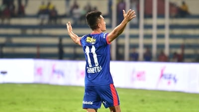 Sunil Chhetri scored a controversial freekick goal. (Twitter) Sunil Chhetri scored a controversial freekick goal. (Twitter)