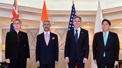 From right to left Australian foreign minister Penny Wong, EAM S Jaishankar, US secretary of state Antony Blinken and Japan foreign minister Yoshimasa Hayashi (Twitter/@DrSJaishankar) From right to left Australian foreign minister Penny Wong, EAM S Jaishankar, US secretary of state Antony Blinken and Japan foreign minister Yoshimasa Hayashi (Twitter/@DrSJaishankar)