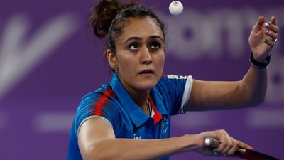 Manika Batra in action. (REUTERS)