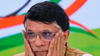 Congress leader Pawan Khera during a press conference at AICC headquarter. (PTI) Congress leader Pawan Khera during a press conference at AICC headquarter. (PTI)