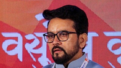 Union Minister of Information and Broadcasting Anurag Thakur in Bengaluru, Wednesday, Feb 22, 2023. (PTI Photo) Union Minister of Information and Broadcasting Anurag Thakur in Bengaluru, Wednesday, Feb 22, 2023. (PTI Photo)