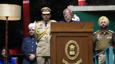Punjab governor Banwarilal Purohit addressing the budget session of the assembly in Chandigarh on Friday. (Ravi Kumar/HT) Punjab governor Banwarilal Purohit addressing the budget session of the assembly in Chandigarh on Friday. (Ravi Kumar/HT)