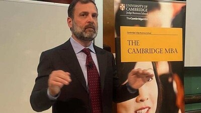 Rahul Gandhi, at Cambridge University, said the idea of Bharat Jodo Yatra started because the democracy in India is under attack. (HT) Rahul Gandhi, at Cambridge University, said the idea of Bharat Jodo Yatra started because the democracy in India is under attack. (HT)
