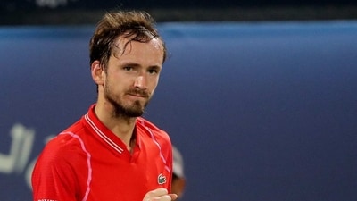 ATP 500 - Dubai Tennis Championships - The Dubai Duty Free Tennis Centre, Dubai, United Arab Emirates - March 3, 2023 Russia's Daniil Medvedev reacts during his semi final match against Serbia's Novak Djokovic REUTERS/Amr Alfiky (REUTERS)
