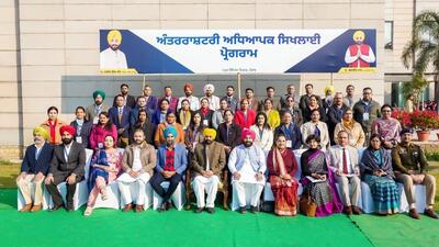 The first batch of school principals of government schools that went to Singapore with chief minister Bhagwant Mann in February. (HT file photo) The first batch of school principals of government schools that went to Singapore with chief minister Bhagwant Mann in February. (HT file photo)