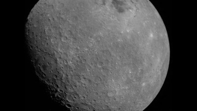 The first image of the moon captured by the Chandrayaan-2 lander - an image of the far side, taken before the vessel lost contact with ISRO. (DOS / ISRO) The first image of the moon captured by the Chandrayaan-2 lander - an image of the far side, taken before the vessel lost contact with ISRO. (DOS / ISRO)