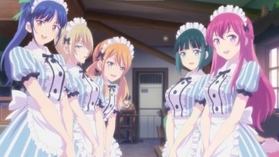 ‘The Café Terrace and Its Goddesses’ manga, released in February 2021, tells the story of Hayato, who plans to sell his grandmother's rundown café on the shore after her passing, only to discover that it's home to five young women who call themselves her family. (Tezuka Productions) ‘The Café Terrace and Its Goddesses’ manga, released in February 2021, tells the story of Hayato, who plans to sell his grandmother's rundown café on the shore after her passing, only to discover that it's home to five young women who call themselves her family. (Tezuka Productions)