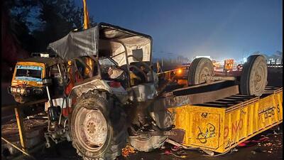 Three women and a girl were killed, while 15 others were injured when the tractor-trolley they were travelling in was hit by another vehicle near Jattipur village on National Highway 44 in Panipat district on Friday. (HT Photo)