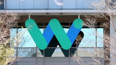A sign is posted on the exterior of a Waymo office on March 01, 2023 in Mountain View, California. (AFP ) A sign is posted on the exterior of a Waymo office on March 01, 2023 in Mountain View, California. (AFP )