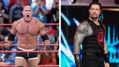 Goldberg(left) and Roman Reigns. (WWE) Goldberg(left) and Roman Reigns. (WWE)