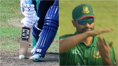 Tamim Iqbal opted for DRS after ball hit the toe-end of Adil Rashid's bat (Twitter) Tamim Iqbal opted for DRS after ball hit the toe-end of Adil Rashid's bat (Twitter)