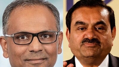 Rajiv Gain (L), founder of GQG, and businessman Gautam Adani. (LinkedIn/File) Rajiv Gain (L), founder of GQG, and businessman Gautam Adani. (LinkedIn/File)