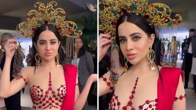 Uorfi Javed shared pictures of her broken head gear on her Instagram Stories. Uorfi Javed shared pictures of her broken head gear on her Instagram Stories.