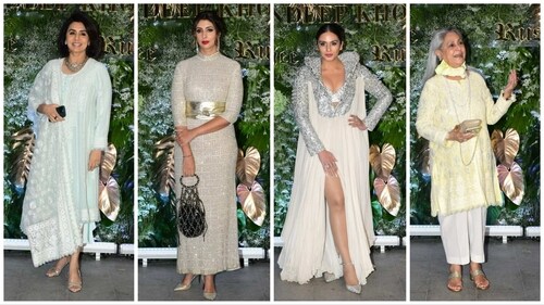 Neetu Kapoor, Shweta Bachchan, Huma Qureshi and Jaya Bachchan at the party. (Varinder Chawla) Neetu Kapoor, Shweta Bachchan, Huma Qureshi and Jaya Bachchan at the party. (Varinder Chawla)