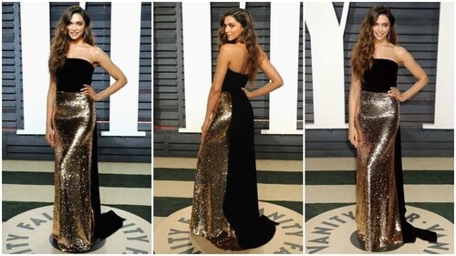 Deepika Padukone at Vanity Fair Oscars party in 2017. Deepika Padukone at Vanity Fair Oscars party in 2017.