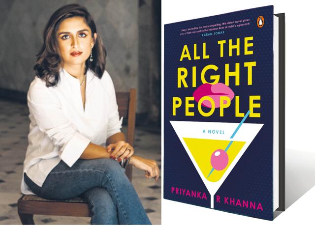 (Left) Priyanka Khanna has spent over a decade writing and editing fashion pieces; (right) her first novel, All The Right People (2022). (Hashim Badani) (Left) Priyanka Khanna has spent over a decade writing and editing fashion pieces; (right) her first novel, All The Right People (2022). (Hashim Badani)