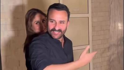 Actor Saif Ali Khan and wife Kareena Kapoor Khan were returning from a party when paps surrounded them. Actor Saif Ali Khan and wife Kareena Kapoor Khan were returning from a party when paps surrounded them.