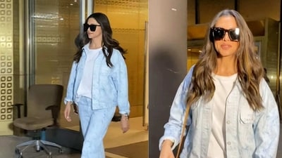 Deepika Padukone at Mumbai airport on Friday. Deepika Padukone at Mumbai airport on Friday.